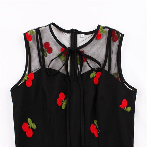 Atomic Black Cherry Embroidered Dress