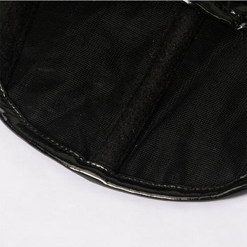 Atomic Black Punk PU Leather Clubwear Crop Top