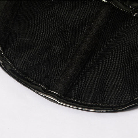 Atomic Black Punk PU Leather Clubwear Crop Top