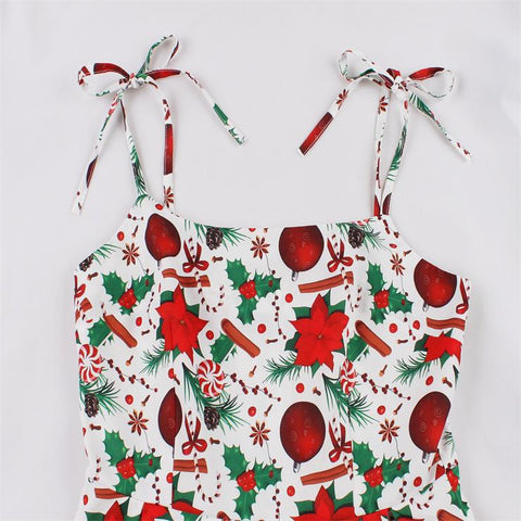 Atomic Christmas Cane Belted Swing Dress