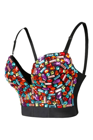 Atomic Multi Colored Sweets Studded Crop Top