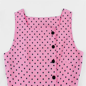 Atomic Pink Square Neck Vest Dress