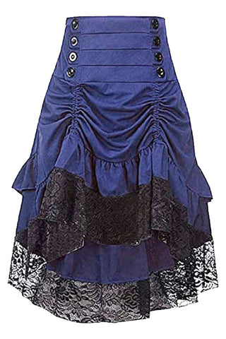 Atomic Gothic High-Waisted Buttoned Tiered Skirt