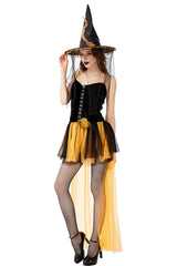Black and Yellow High-Low Witch Costume