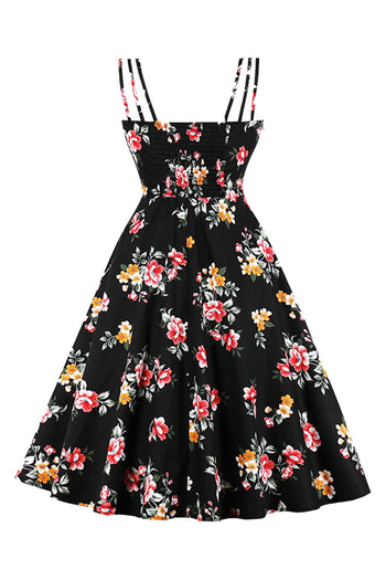 Black Vintage Summer Garden Dress