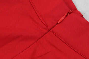 Red Flared Swing Skirt
