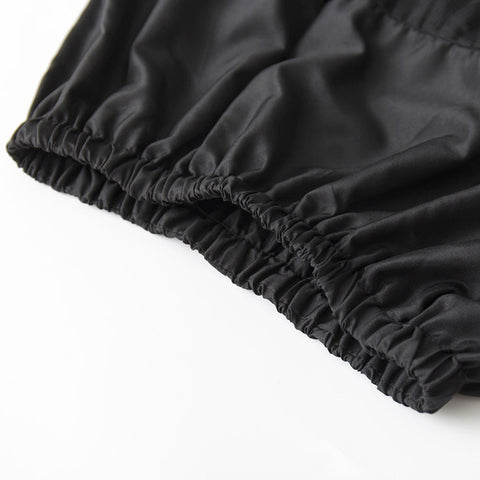 Atomic Black Off Shoulder Crop Top and Plaid Skirt Set