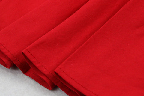 Red Flared Swing Skirt