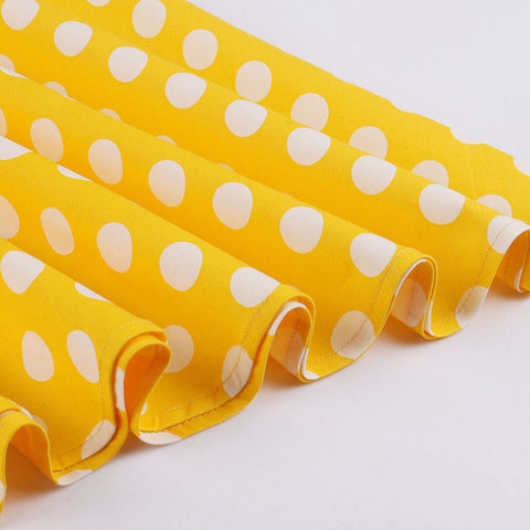 Yellow Polka Dot Summer Swing Dress