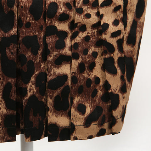Atomic Leopard Printed Midi Barrel Skirt