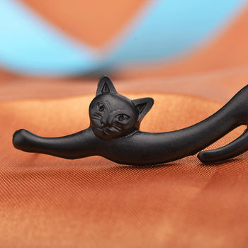 Stretching Cat Ear Clip Earrings