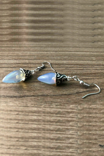 Atomic Boho Inspired Moonstone Sea Opal Earrings