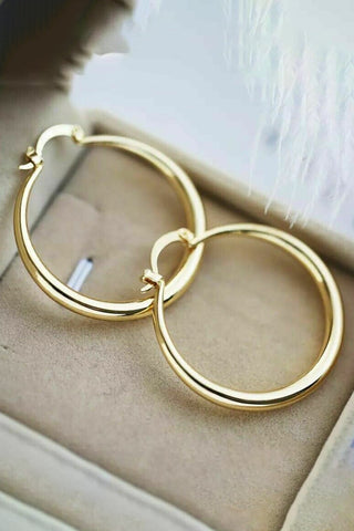 Atomic Gold Round Hoop Earrings