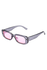 Wear the Atomic Pink & Gray Vintage Retro Rectangle Small Sunglasses for a spectacular look. This pair of sunglasses features a small rectangle frame design, gradient lens, and it's light on the nose.