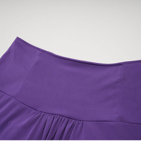 Atomic Purple Gothic High-Waisted Buttoned Tiered Skirt