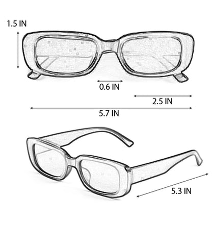 Atomic White Vintage Retro Rectangle Small Sunglasses