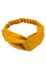 Atomic Yellow Cross Elastic Headband | Retro Headband | Rockabilly Headband