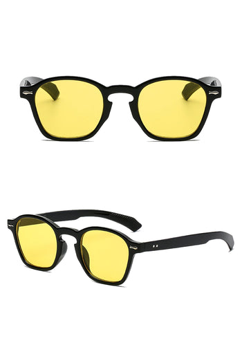 Transform your look by putting on our Atomic Yellow Retro Square Gradient Sunglasses. This pair of sunglasses features square shaped frame, embellishment on the corner frame, gradient lens, and it's light on the nose.