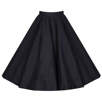 Black Flared Swing Skirt