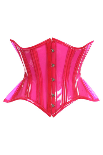 Lavish Premium Pink Clear Curvy Underbust Waist Cincher Corset