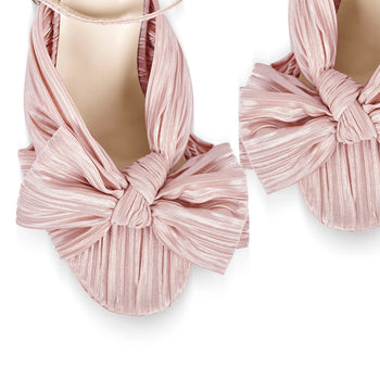 Only Maker Pink Pleated Bow Sandals