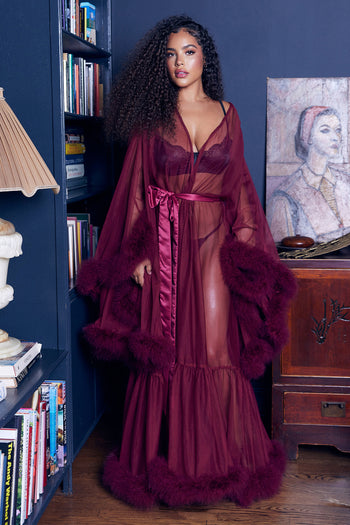 Roma Merlot Hollywood Glam Luxury Robe