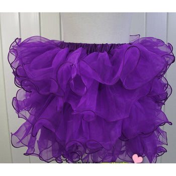 Atomic Purple Ruffled Mesh Overlay Mini Skirt