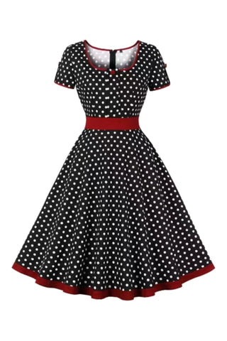 Atomic Black Pinup Polka Dot Swing Dress