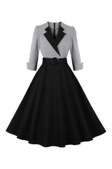 Atomic Black Rockabilly Plaid Vintage Dress