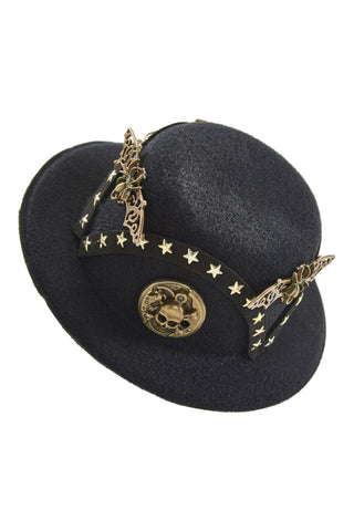 Atomic Black Starry Skulls Steampunk Top Hat