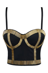 Atomic Black and Gold Bustier Top
