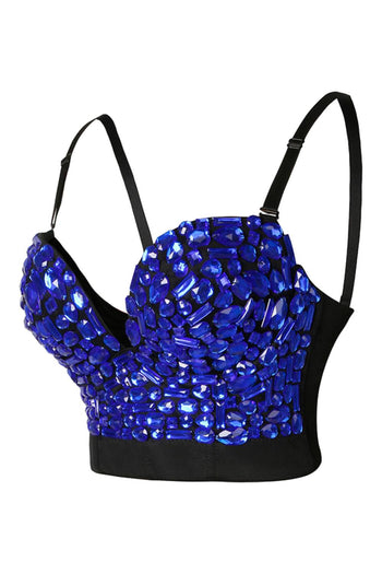 Atomic Blue Sweets Studded Crop Top