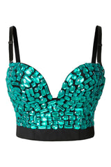 Atomic Green Sweets Studded Crop Top