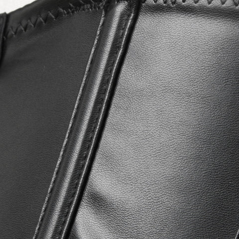 Atomic PU Leather Buckled Clubwear Crop Top