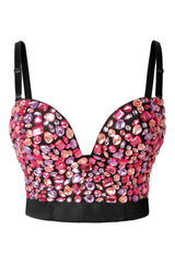 Atomic Pink Sweets Studded Crop Top