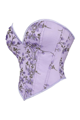 Atomic Purple Vintage Floral Embroidery Corset | Vintage Corset | Corset Bustier | Corset Outfit