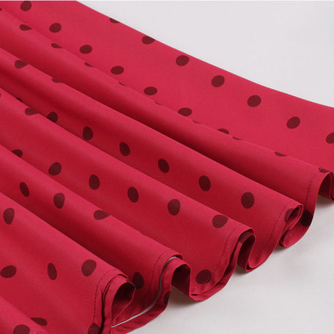 Atomic Red Polka Dot Double Breasted Dress