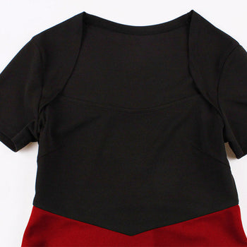Atomic Red and Black Square Neck Dress