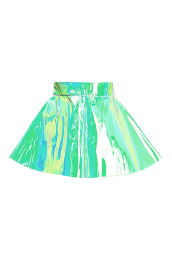 Premium Mint Green Holo Skater Skirt