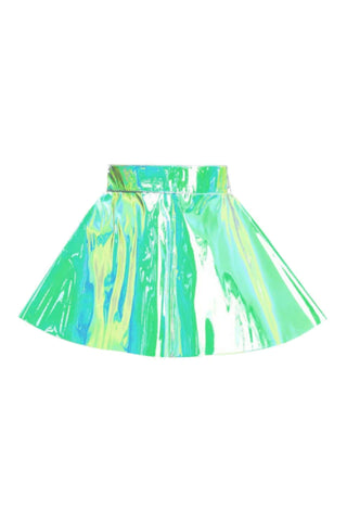 Premium Mint Green Holo Skater Skirt