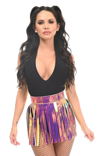 Premium Rainbow Holo Fringe Skirt