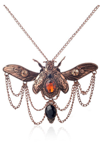Copper Steampunk Beetle Necklace