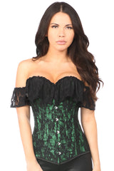 Green Lace Off-The-Shoulder Corset