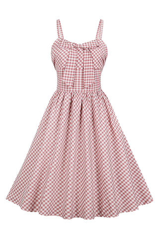 Red and White Checkered Rockabilly Dress