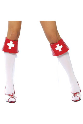 Roma Red and White Nurse Boot Cuffs
