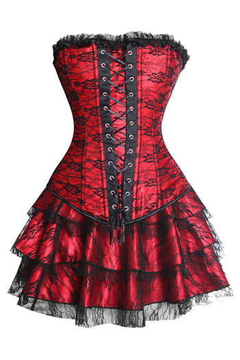 Royal Red Lace Corset Dress