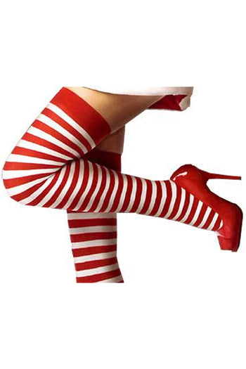 Atomic Candy Cane Thigh High Stockings