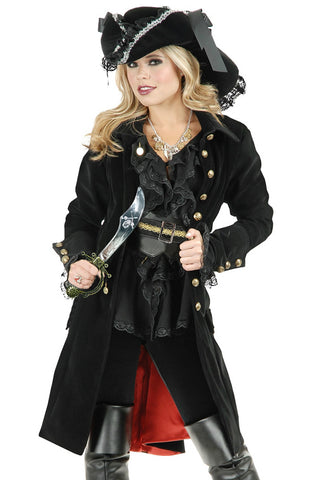 6 Piece Black Pirate Vixen Costume