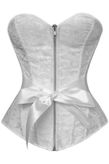 White Bowknot Embroidered Corset