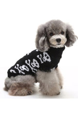 Black Skull Printed Dog Sweater